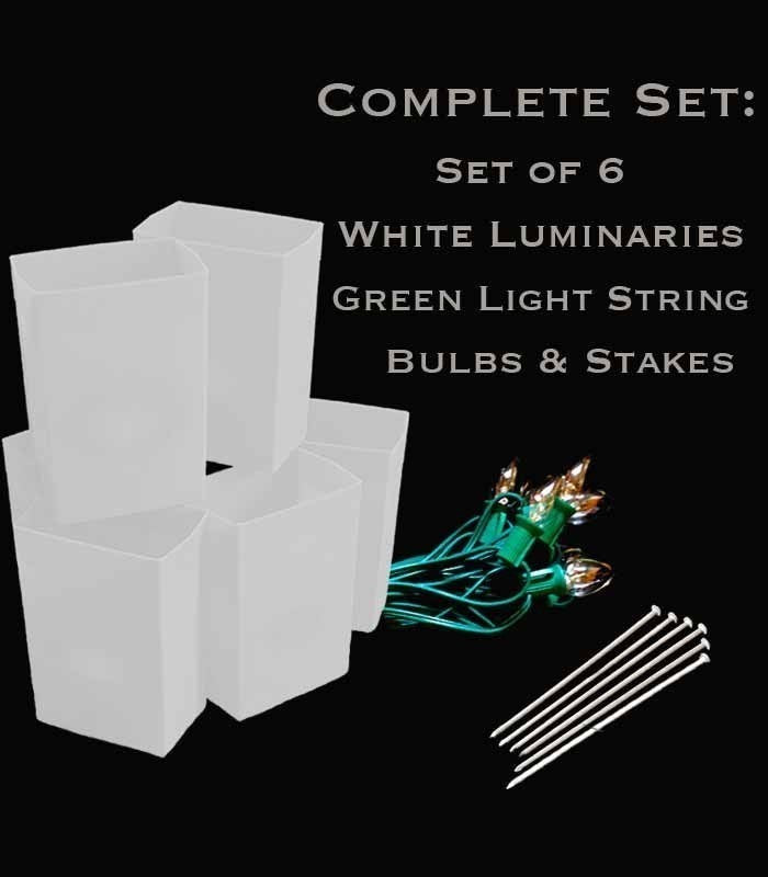 Woodlawn Village: 12 & 6 White Luminary Kits
