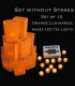 Set of 12 Orange Luminaries, Amber Tea Lights, No Stakes