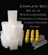 Set of 12 White Luminaries, Citronella Candles & Holders, Stakes
