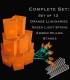 Set of 12 Orange Luminaries, Green Light String, Amber Bulbs, Stakes