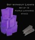 Set of 12 Purple Luminaries, No Lights, Stakes