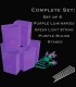 Set of 6 Purple Luminaries, Green Light String, Purple Bulbs, Stakes