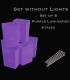 Set of 6 Purple Luminaries, No Lights, Stakes
