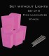 Set of 6 Pink Luminaries, No Lights,  Stakes