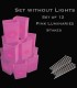 Set of 12 Pink Luminaries, No Lights, Stakes