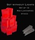 Set of 12 Red Luminaries, No Lights, Stakes