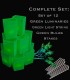 Set of 12 Green Luminaries, Green Light String, Green Bulbs, Stakes