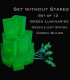 Set of 12 Green Luminaries, Green Light String, Green Bulbs, No Stakes
