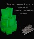 Set of 12 Green Luminaries, No Lights, Stakes