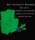 Set of 6 Green Luminaries, Green Light String, Green Bulbs, No Stakes