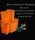 Set of 6 Orange Luminaries, Green Light String with Amber Bulbs, No Stakes
