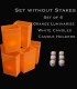 Set of 6 Orange Luminaries, White Candles & Holders, No Stakes