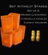 Set of 6 Orange Luminaries, Citronella Candles & Holders, No Stakes