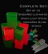 Set of 12 Red/Green Luminaries, green light string with red/green bulbs, stakes
