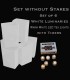 Set of 6 White Luminaries, warm white LED tea lights with timers, no stakes