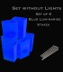 Set of 6 Blue Luminaries, no light source, stakes