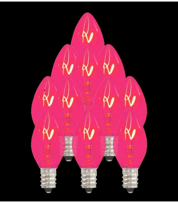 Set of 13 Replacement Pink C7 Light Bulbs