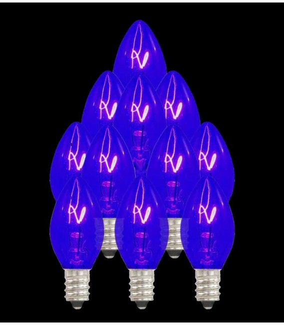 Set of 13 Replacement Blue C7 Light Bulbs
