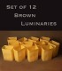 Set of 12 Brown Luminaries