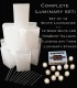 Set of 12 White Luminaries, "XtraBrite" Warm White LED Tea Lights w/ Timers & Stakes