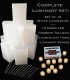 Set of 12 White Luminaries, "XtraBrite" Amber LED Tea Lights w/ Timers & Stakes