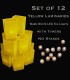 Set of 12 Yellow Luminaries, Warm White LED Tea Lights with Timers, No Stakes