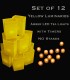 Set of 12 Yellow Luminaries, Amber LED Tea Lights with Timers, No Stakes