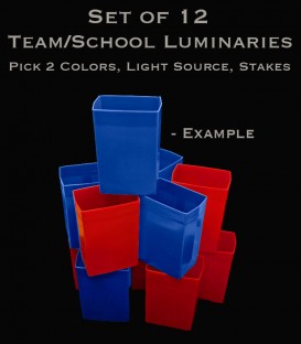 Example Set of 12 Team/School Luminaries, Light String, Bulbs & Stakes