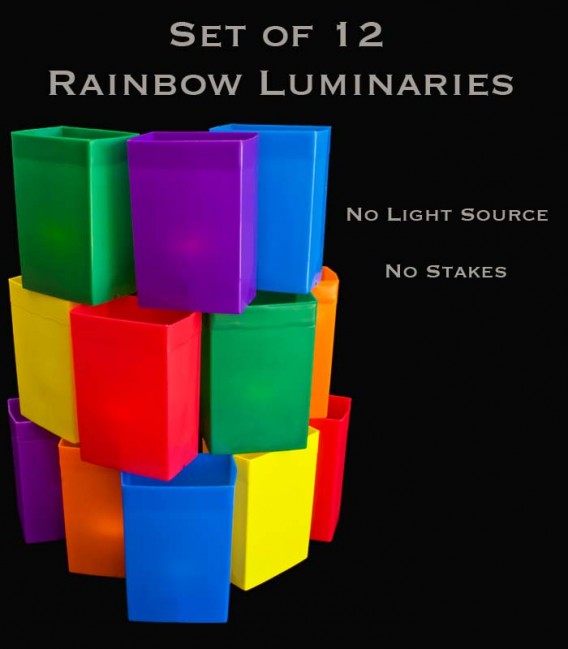 Set of 12 Rainbow Luminaries