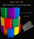 Set of 12 Rainbow Luminaries, No Lights, Stakes