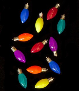 Set of 12 Colored LED C7 Light Bulbs