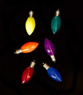 Set of 6 Colored LED C7 Light Bulbs