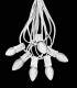 6 Socket White Electric Light Strings, WHITE LED Bulbs