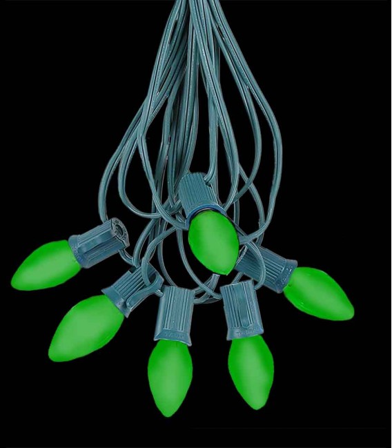 6 Socket Green Electric Light Strings, Green LED Bulbs
