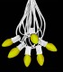 6 Socket White Electric Light Strings, Yellow LED Bulbs