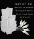 Set of 12 White FLAMING Luminaries, white light strings with flame bulbs, no stakes
