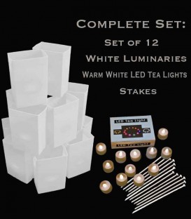 Crossgates Dover:  6 + 12 White Luminary Kits