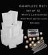 Crossgates Dover:  12 White Luminary Kit, with Warm White LED Tea Lights, and Stakes