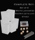 Crossgates Dover:  6 White Luminary Kit, with Warm White LED Tea Lights, and Stakes