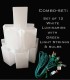 Combo Set: 12 Wedding Luminarias with Green C7 Lightstring & 12 Lightbulbs