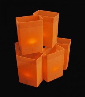 Set of 6 Orange Luminaries