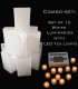 Combo Set: 12 White Luminaries with 12 LED Tealights