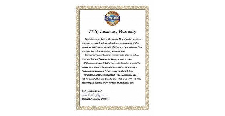 FLIC Upgrades to 10-year Warrantee!
