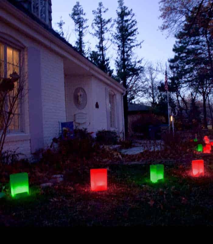 Red & Green Luminaries In Use