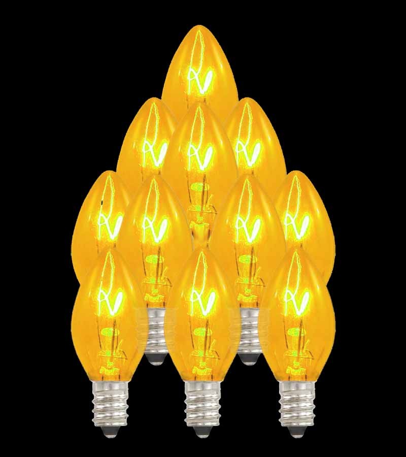 Set of 13 Replacement Yellow C7 Light Bulbs