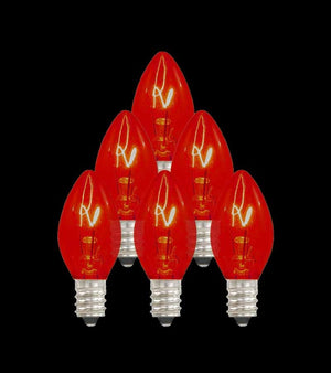 Set of 7 Replacement Red C7 Light Bulbs