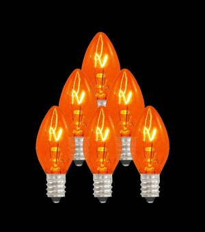 Set of 7 Replacement Orange C7 Light Bulbs
