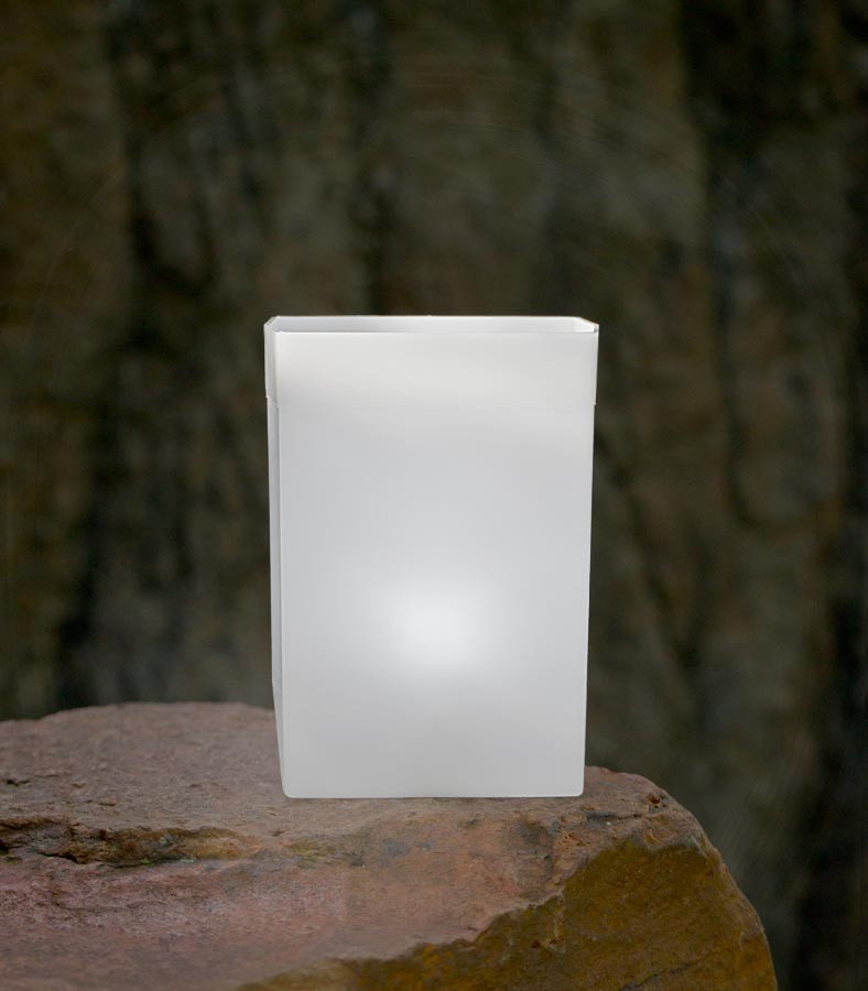 White Luminary with tea light