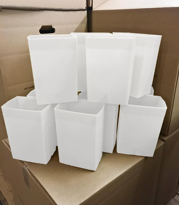 Set of 12 White Factory Flawed Luminaries