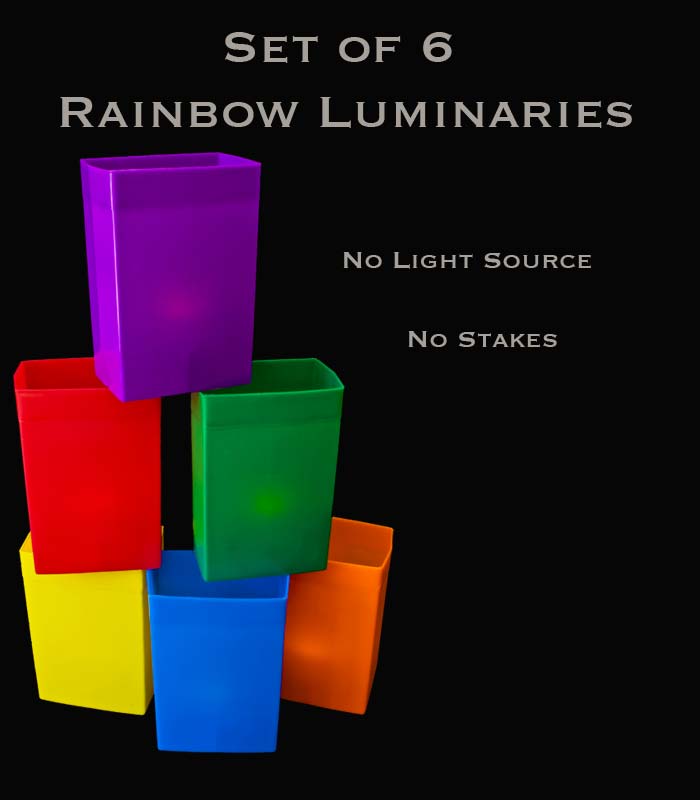 Set of 6 Rainbow Luminaries